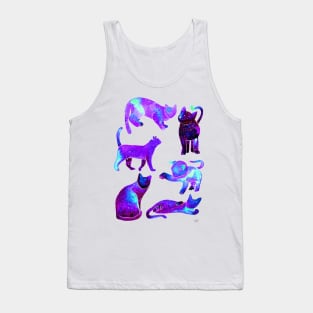 Galaxy Cats Pattern - Neon Tank Top